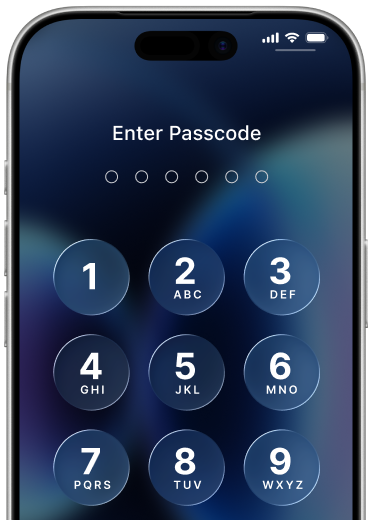 iPhone passcode entry screen