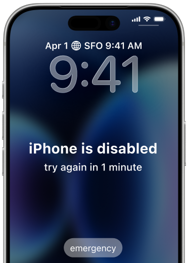 iPhone disabled screen