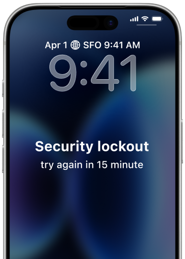 iPhone security lockout screen